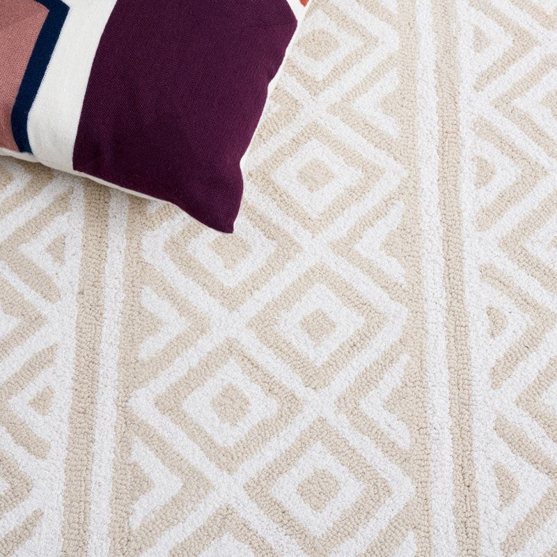 Charol Hand Tufted Performance Geometric Rug, Square 6'