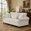 Canapé-lit gigogne 3 en 1 de 218 cm (86 pouces) avec garniture cloutée et accoudoirs arrondis, chenille beige-101372977