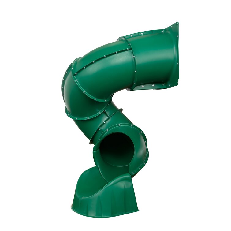 Swirl Spiral Tube Slide- Green- Mounts To 5 Ft. Deck