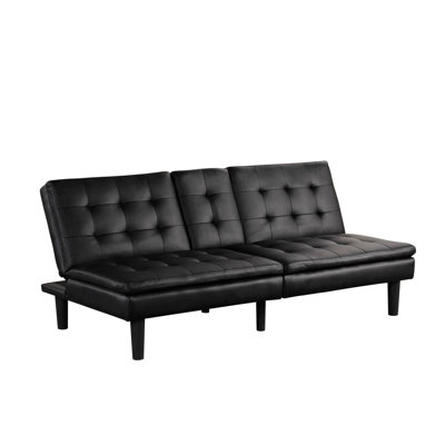 Modern Style Sofa For Indoor, Contemporary Futon Sofa Bed With Built - In USB Chargers, Biscuit Tufting, Drop - Down Table And Cup Holders For Flexibl
