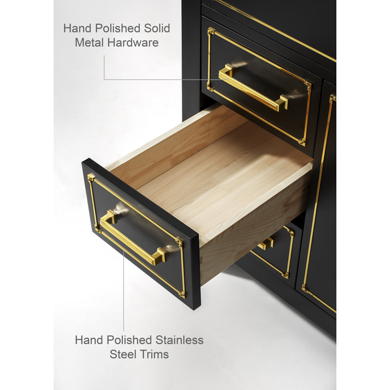 Aspen 36'' W Single Vanity, Gold, Black Onyx