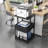 3 Tier Printer Stand with Storage Drawer Rolling Printer Table with Wheels Home Office,Black-2134846100