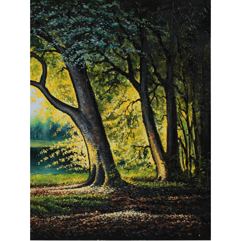 Lakeside Forest | Oil On Canvas For Wall Decor | By Devraj