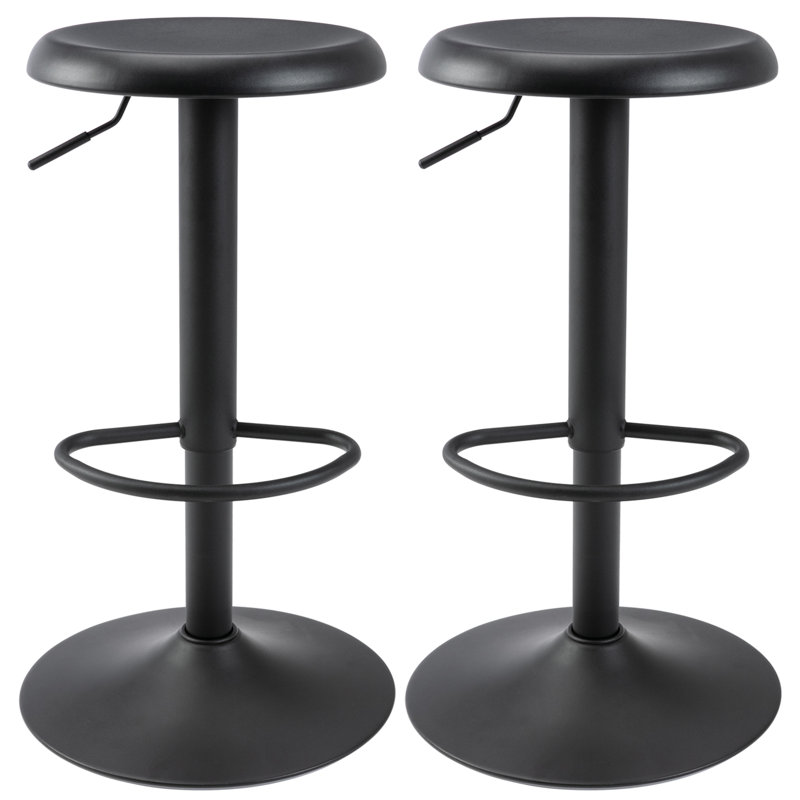 Bar Stools Set of 2, Adjustable Height Swivel Bar Stools, Metal Airlift Barstools, Backless Counter Height Bar Chairs for Kitchen Dining Room Pub Cafe