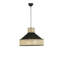 Lustre bohémien scandinave, corps en rotin avec accents métalliques noirs, hauteur réglable 27,6 po x 13,8 po | Douille E27 de 40 W maximum | Éclairage élégant pour le salon, la salle à manger et le vestibule, décoration intérieure élégante