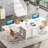 L-Shaped Computer Desk With 4 Drawers and Shelves-1424237667