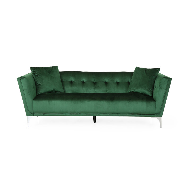 Canapé à accoudoirs évasés 86,5 po, Vert émeraude