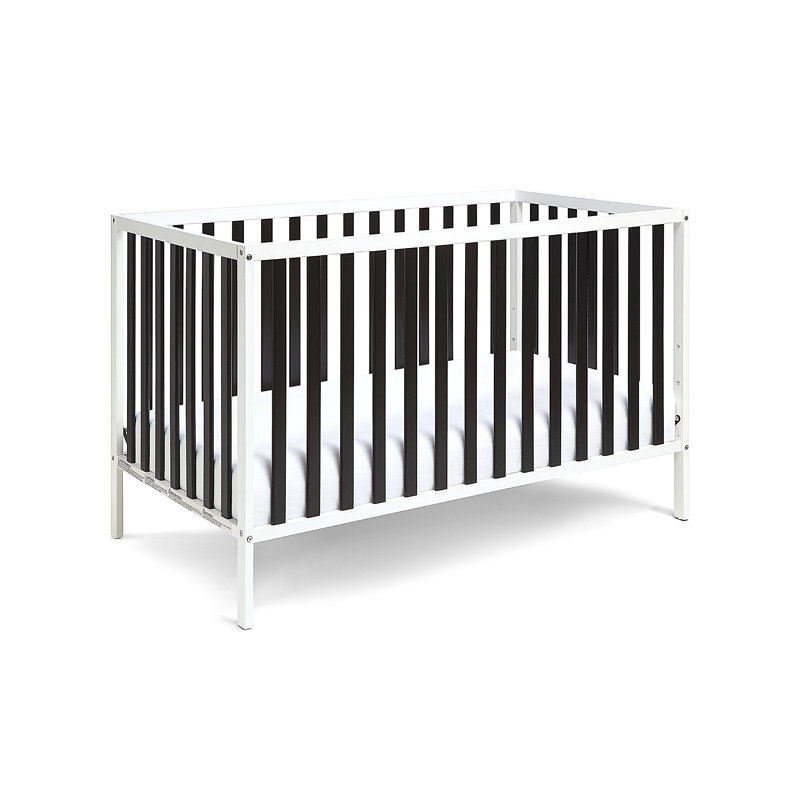 Lit de bébé convertible 3-en-1, Blanc/Noir