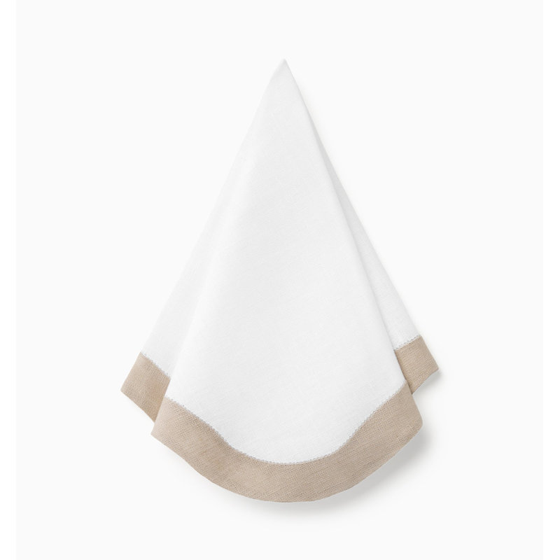 Ondulato Linen Novelty Napkins, White/Natural