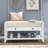 Shoe Rack With Cushioned Seat And Drawers, Multipurpose Entryway Storage Bench (White)-1654715733