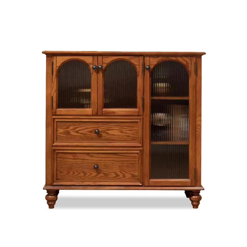 Cherry Solid Wood Sideboard, 37.4" H x 39.37" W x 17.72" D, Cherry