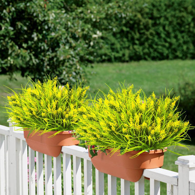 20 Bundles Artificial Plants Outdoor Fake Monkey Grass With Flow...