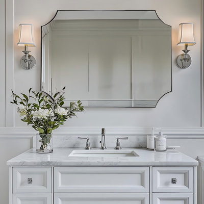 Miroir de salle de bain Tariro Cadre en acier inoxydable