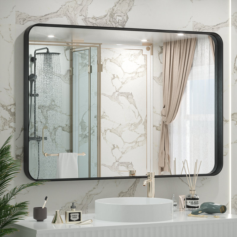 Miroir d'appoint Tyro, 30 po x 40 po, Bleu, Rectangulaire