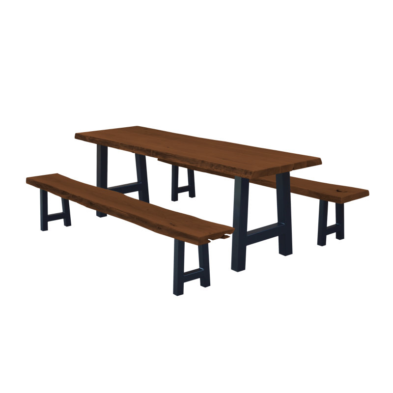 Table Ridgemont 6 pi. Avec 2 bancs, Champignon, L 44 po x l 26 po x H 30 po
