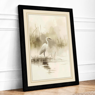 Heron In Morning Mist Japandi - Print