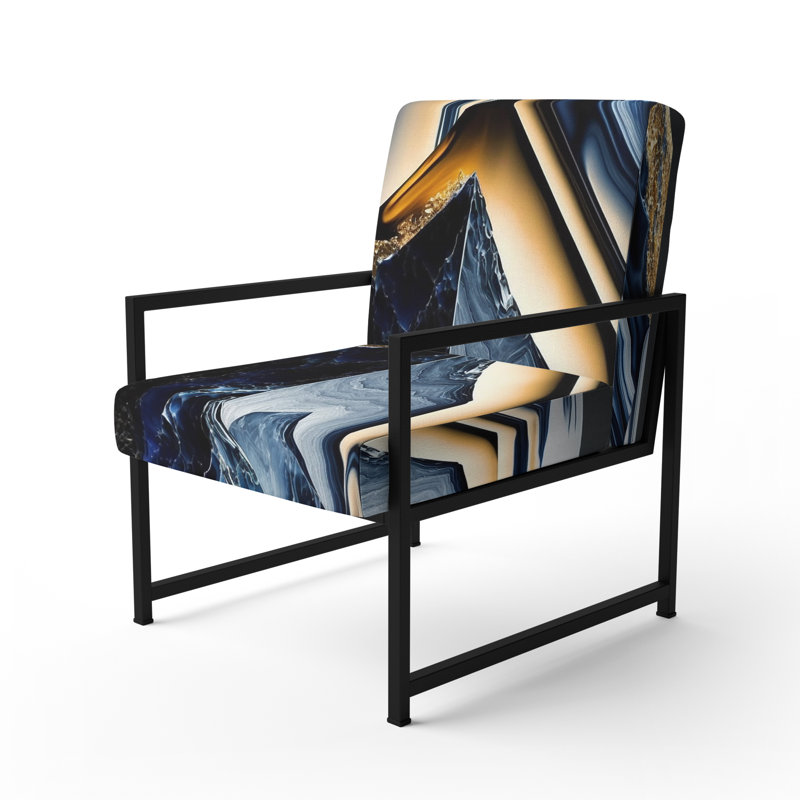 Crillon - Fauteuil d'appoint rembourré en marbre, Noir, noir, noir, noir