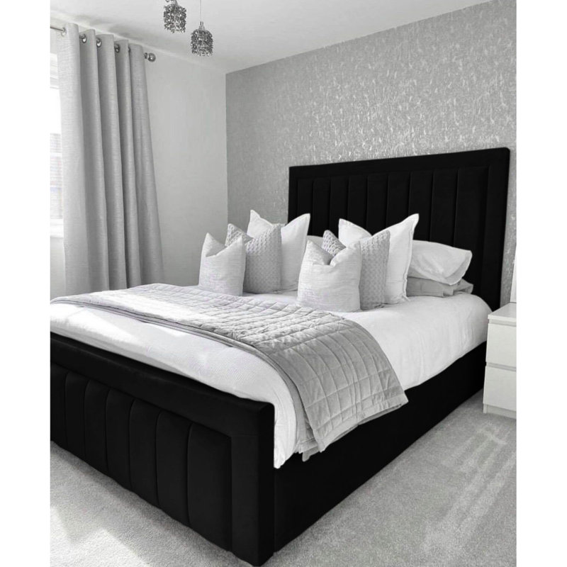 Bastiaan Upholstered Ottoman Storage Bed, Black, Single (3')