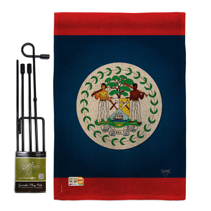 En toile jute 2 côtés 19 x 13 po nationalité ensemble de drapeau