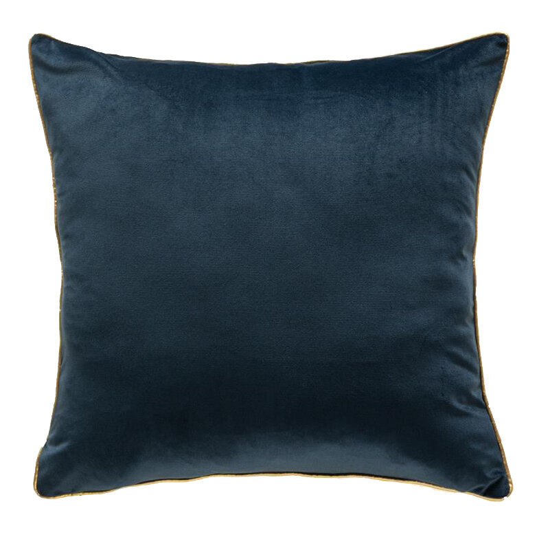 Noah Square Pillow Cover & Insert, Navy/Gold