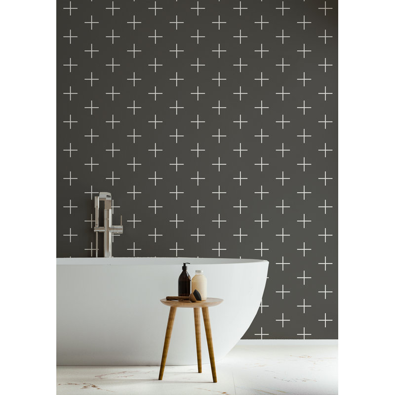 Grand rouleau de papier peint additionnel L 10 pi x l 24 po, Blanc / noir, PVC, Autocollant