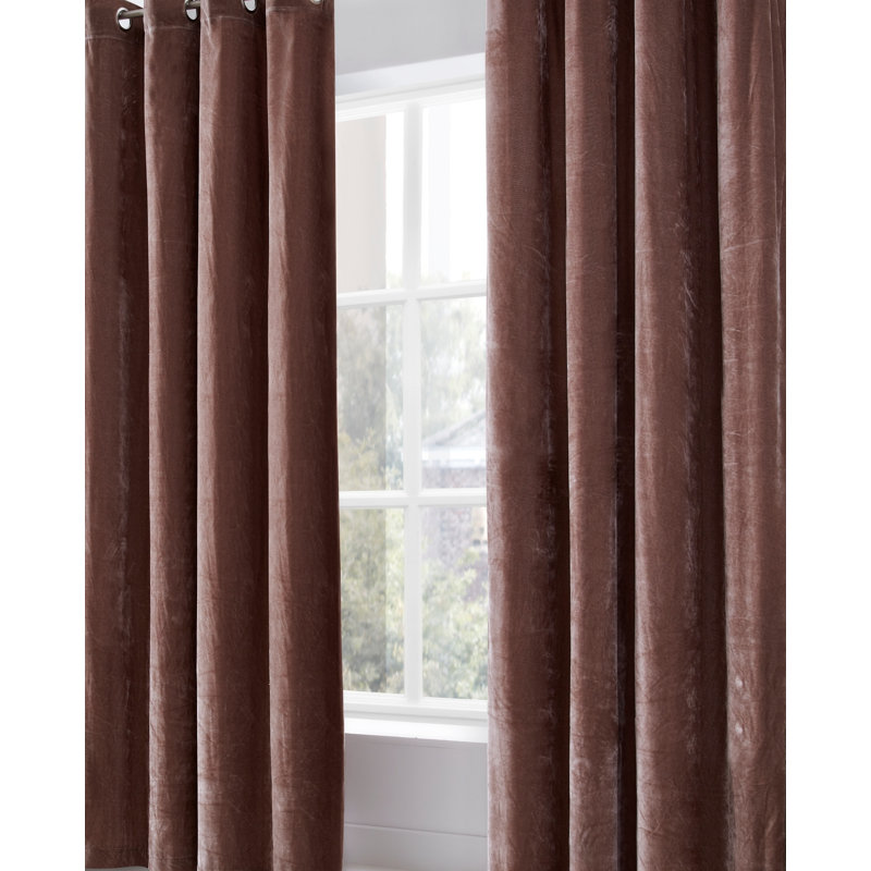 Velvet Room Darkening Curtain, Mink, 144 W x 228 D cm