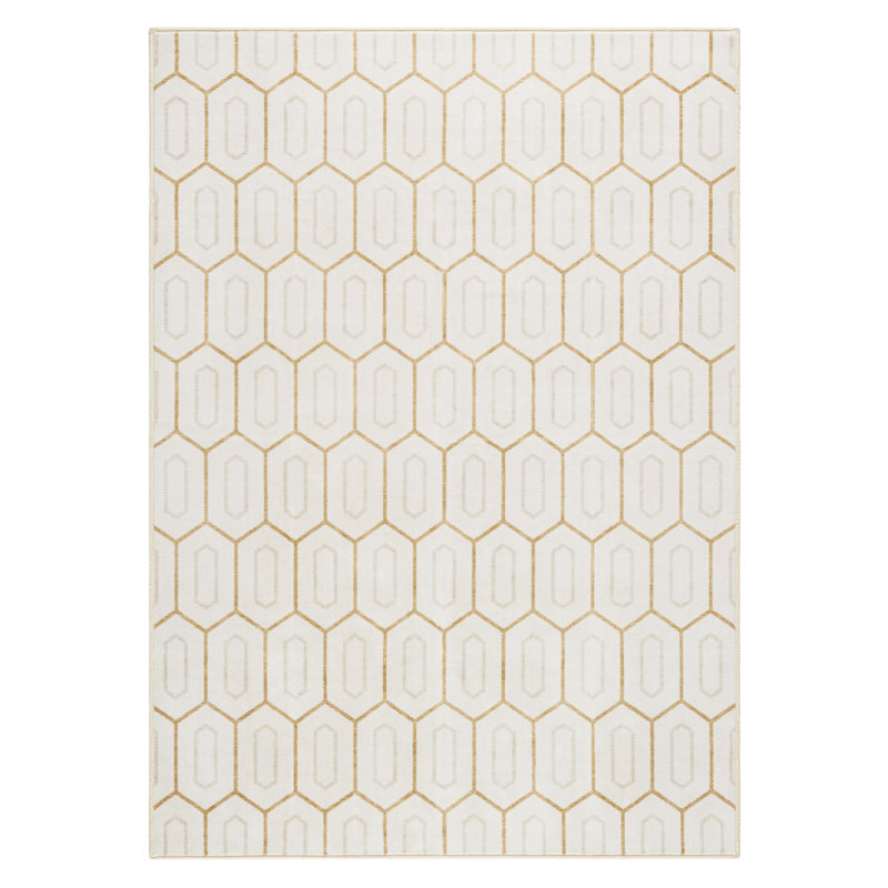 Tapis lavable à la machine avec technologie AirFlo EVERWASH Haven Mod Geo, ivoire, 8 pi x 10 pi, Ivoire ivoire, 8 x 10