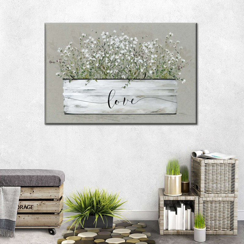 Bouquet Of Grace Bucket Love Canvas Print, 24" H x 36" W x 1.25" D