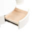 Table basse ronde blanche en plastique de 2 pour le salon, emboîtable avec tiroir de rangement, fonction peu encombrante et élégante, sens esthétique moderne, qualité du matériau, utilisation multiple dans les environnements, rapide