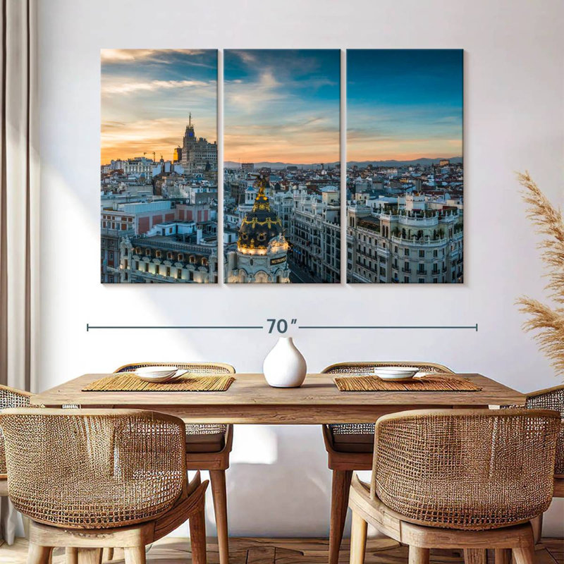 Horizon de Madrid au crépuscule, H 42 po x l 65 po