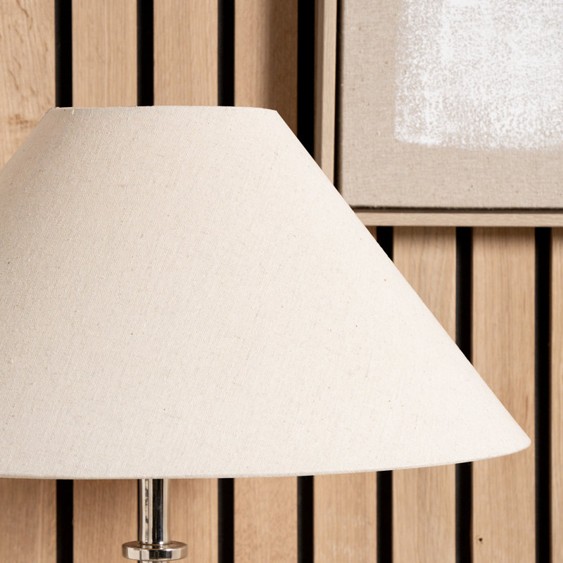 Abirad 23.5cm H Cotton Empire Lamp Shade ( Uno ) in Hopsack Beige, 30cm H x 55cm W x 55cm D