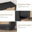 Commode en rotin 6 tiroirs, corps et pieds de l'armoire intégrée, commode en bois pour la chambre à coucher, noir