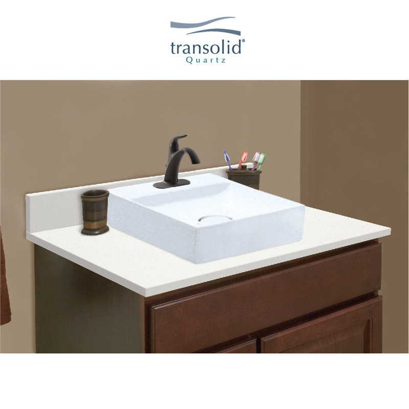 Plateau de meuble-lavabo simple 36,75 po Rachel, Blanc Milan, Simple