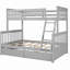 Lit simple avec escalier et deux tiroirs de rangement (gris)-1733562759