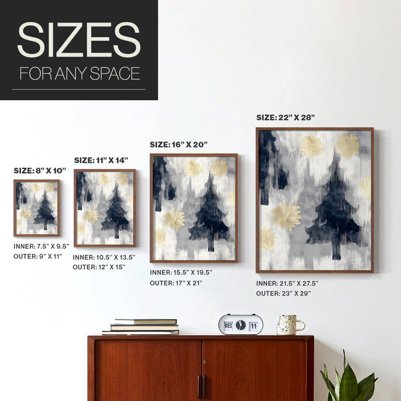 «Christmas Holiday Art CCL XXXI», reproduction encadrée - bois massif, H 11 po x l 9 po, Noyer