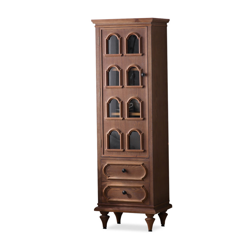 Nut-brown Solid Wood+Glass Display Cases