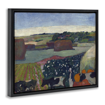 "Classic Haystacks in Brittany", art mural sur toile flottante par one1000paintings
