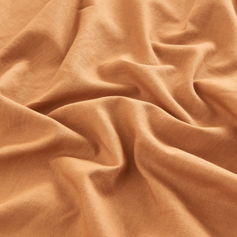 Ensemble de draps en lin, Ensemble de draps pour grand lit avec 2 taies d'or, Brun