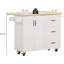 Îlot de cuisine avec rangement sur roulettes, îlot de cuisine roulant avec porte-épices et porte-serviettes, table d'îlot portable pour la cuisine, blanc-1048896374