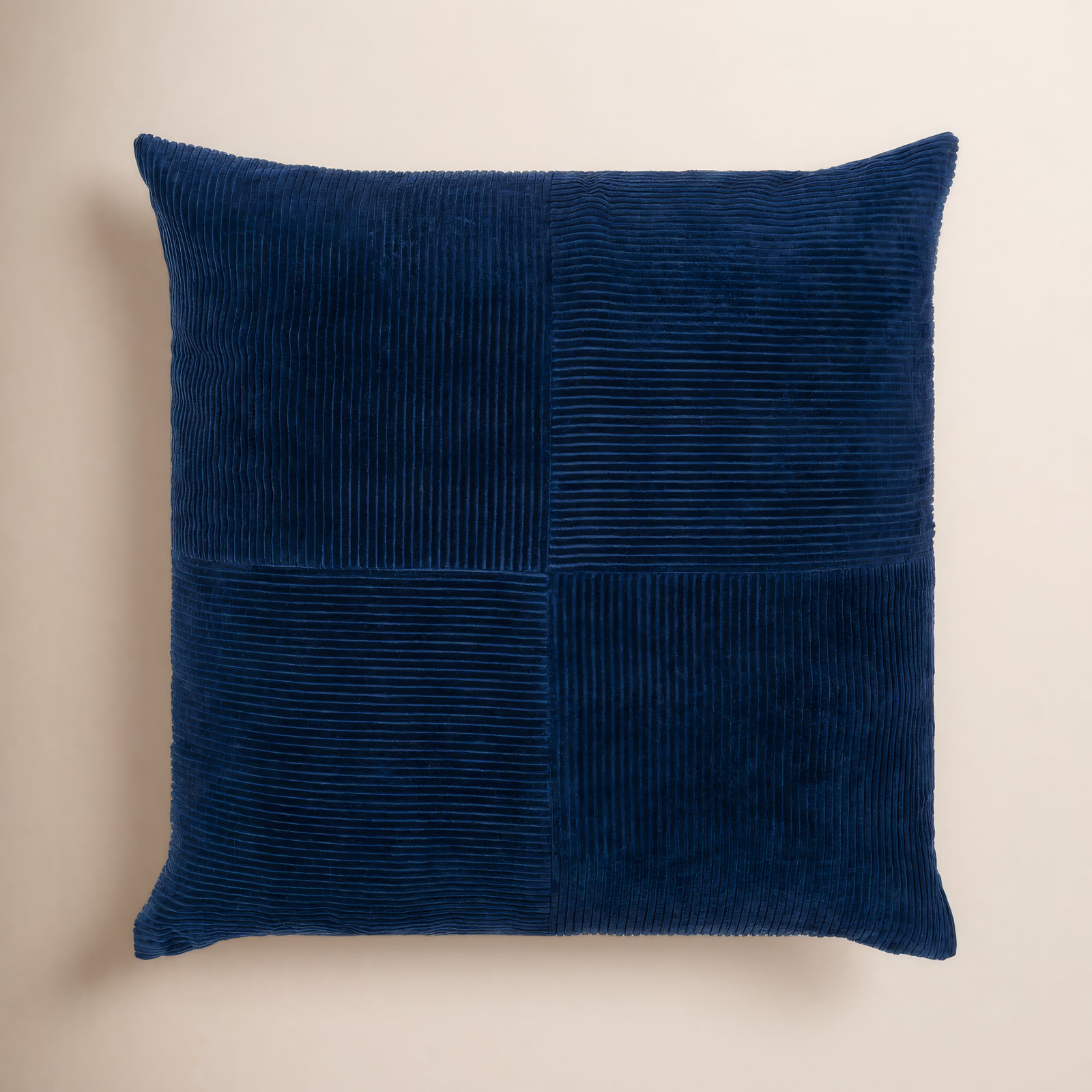 Selma Cotton Throw Pillow, 18" x 18", Navy