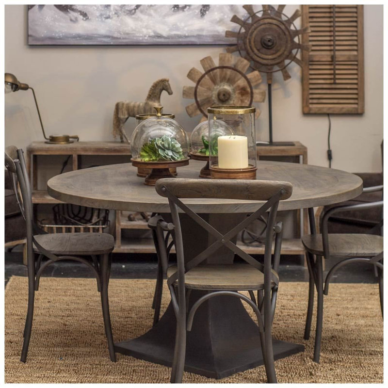 Tacony Solid Wood Cross back Side chair, Brown