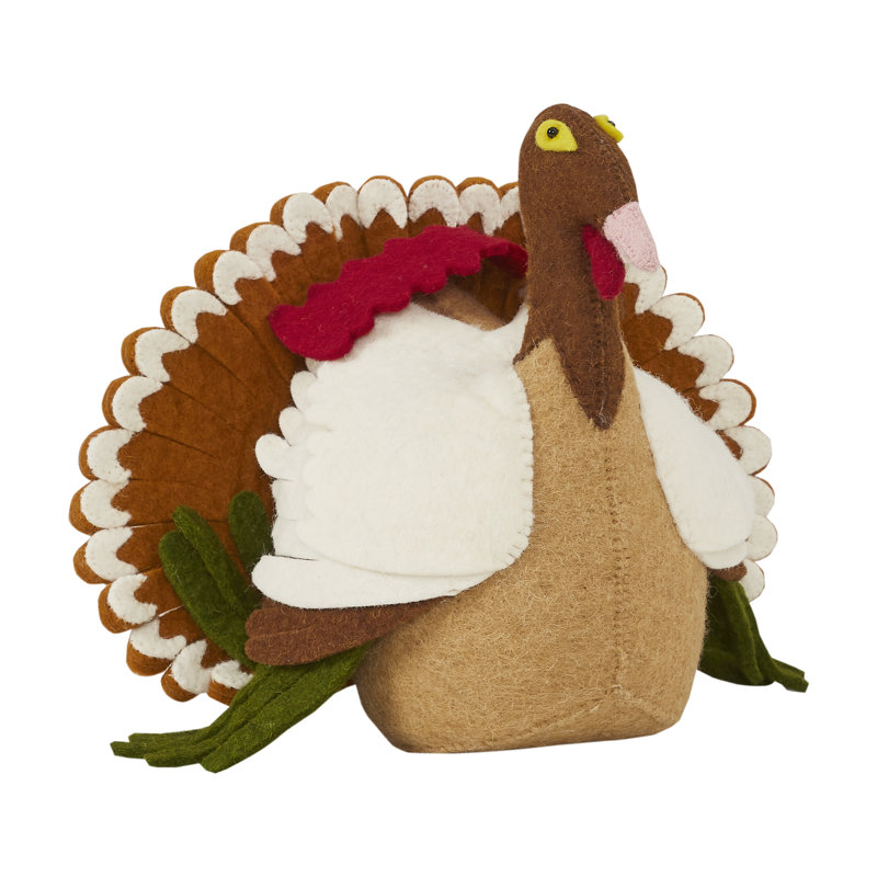 Hand-Felted Wool Turkey Figurine