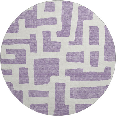 Premium Machine Washable Prisco Purple Rug