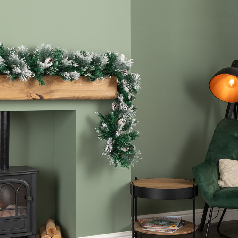 Annachiara 270cm Faux Garland, Dark Green/White