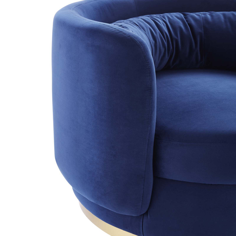 Fauteuil pivotant en velours Relish Performance Velvet Performance, Velours bleu marine