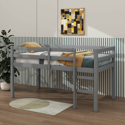 Twin Loft Bed With Guardrails And Ladder