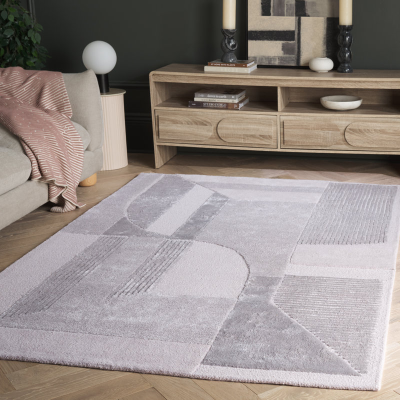 Fifth Avenue Hand Tufted Viscose,Wool, Cotton Geometric Indoor Rug, Rectangle 5' x 8'