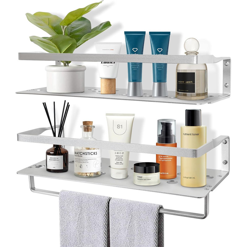 Rangement pour salle de bain Kennelly, Argent