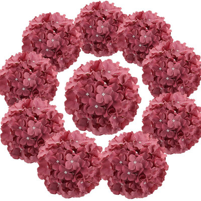 Têtes d'hortensias en soie avec têtes de fleurs artificielles pour la décoration de mariage, paquet de 10