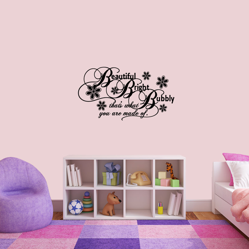 Text & Numbers Non-Wall Damaging Wall Decal, Black